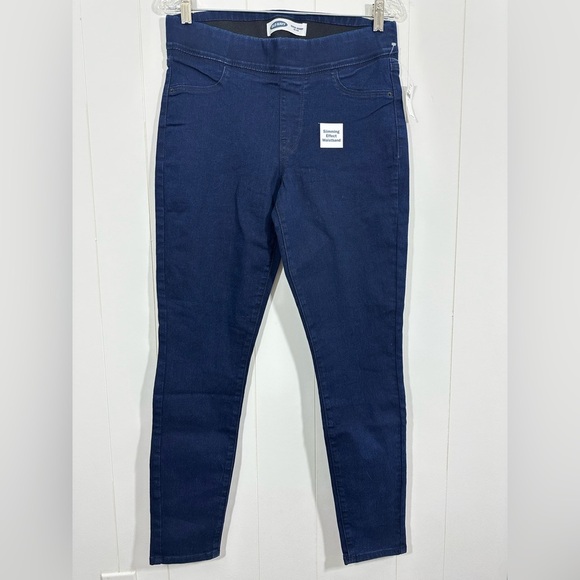 NWT Old Navy Super Skinny Denim Jeans Mid Rise size 8 Dark Wash Jeggings - Picture 1 of 8
